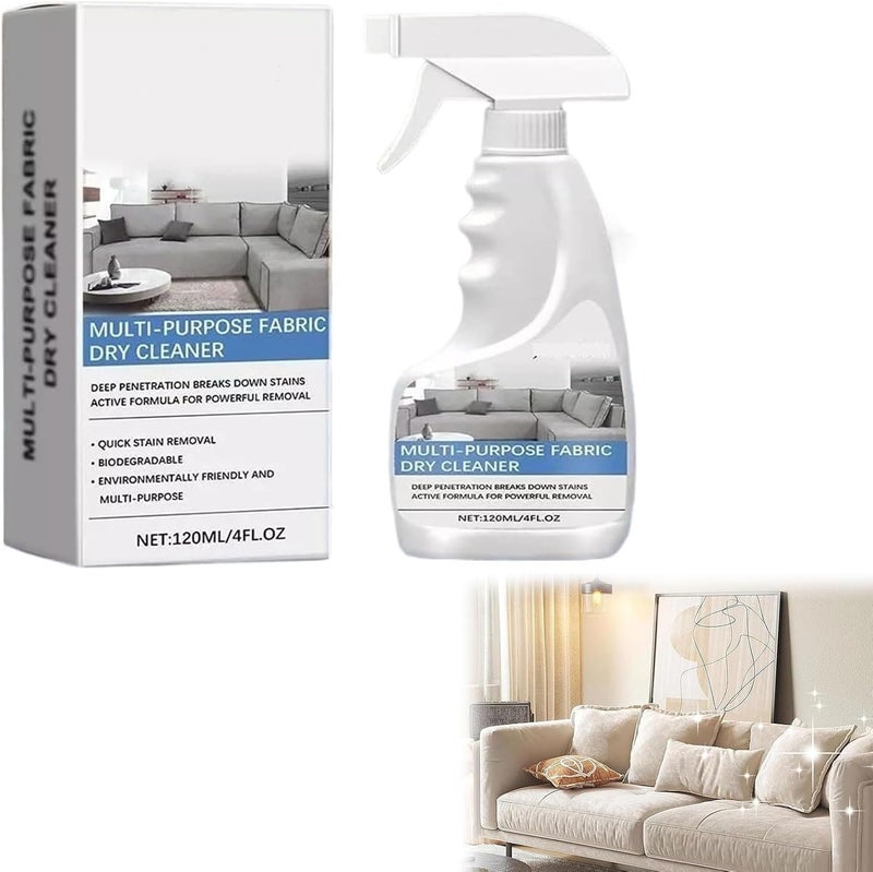 SWIUKPHE Stain Remover for Carpet,120ML Stain and Odour Upholstery Cleaner Spray for Sofa, Couch, and Furniture Fabric, Remover for Fabric, Couch, and Sofa Cleaning - Image 1