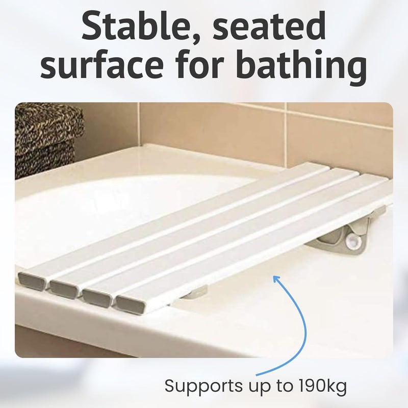 Homecraft Savanah Slatted Bath Board 71 x 23 cm Lightweight Bath Seat for Elderly and Disabled Quick Draining Bathing Aid with Non Slip Fittings Supports up to 190 kg - Image 4