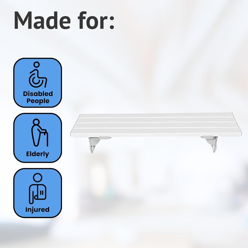 Homecraft Savanah Slatted Bath Board 71 x 23 cm Lightweight Bath Seat for Elderly and Disabled Quick Draining Bathing Aid with Non Slip Fittings Supports up to 190 kg - Image 2