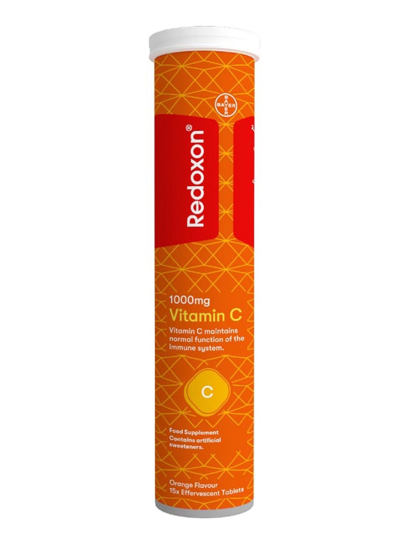 Redoxon Vitamin C 1000 Mg Orange Flavour 15 Effervescent Tablets - Image 3