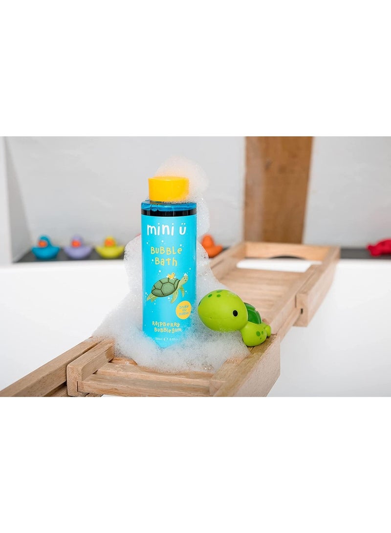 Mini U Bubble Bath For Babies & Kids Raspberry Bubblegum, Colourful Blue Foaming Bath Bubbles, Gentle Cleansing & Moisturising Bath Wash, Naturally Derived Vegan Cruelty Free Soy Free Formula - Image 2
