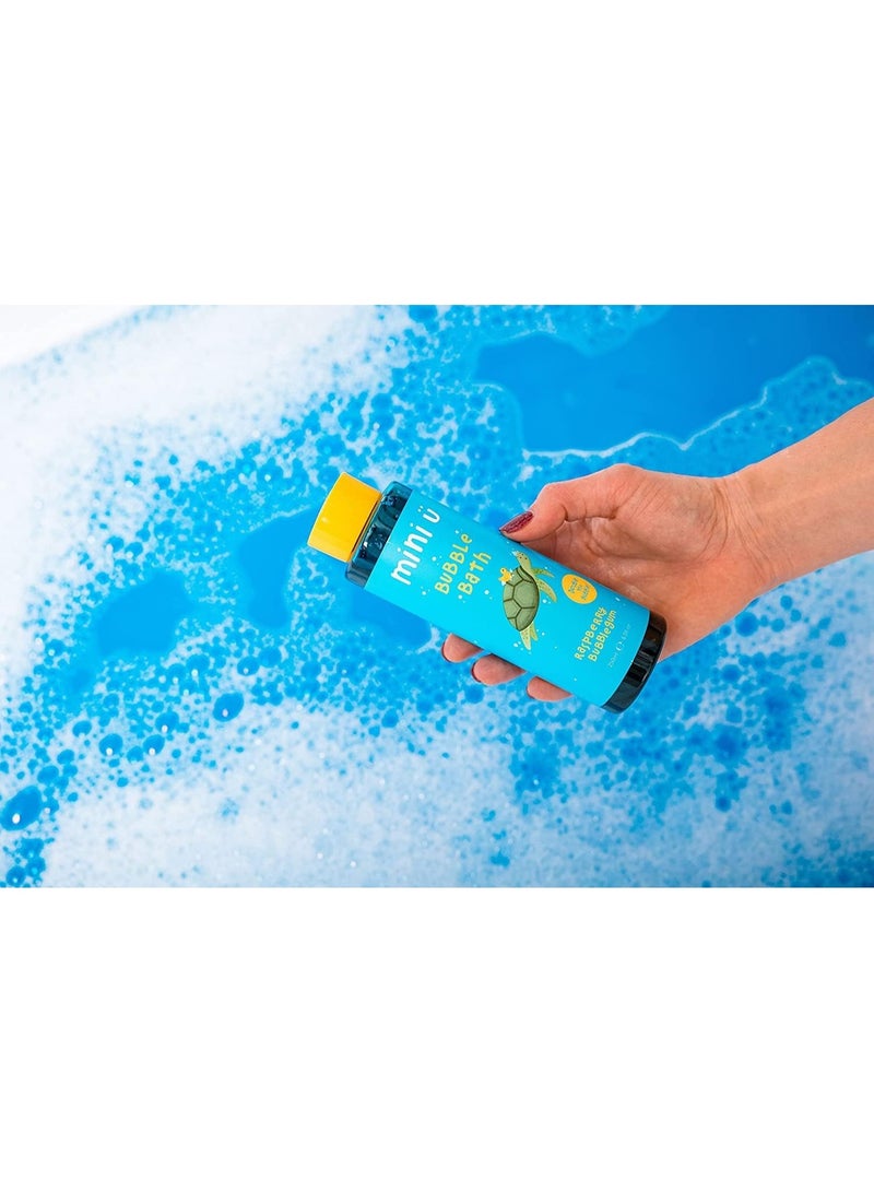 Mini U Bubble Bath For Babies & Kids Raspberry Bubblegum, Colourful Blue Foaming Bath Bubbles, Gentle Cleansing & Moisturising Bath Wash, Naturally Derived Vegan Cruelty Free Soy Free Formula - Image 4