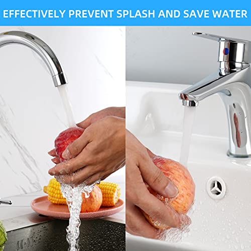 iFealClear 8 Pack Faucet Aerator, Kitchen Sink Aerator Faucet Filter with Solid Brass Shell, Male and Female Thread Water Conserve Faucet Aerator Adapter with Gasket for Kitchen and Bathroom, Chrome - Image 5