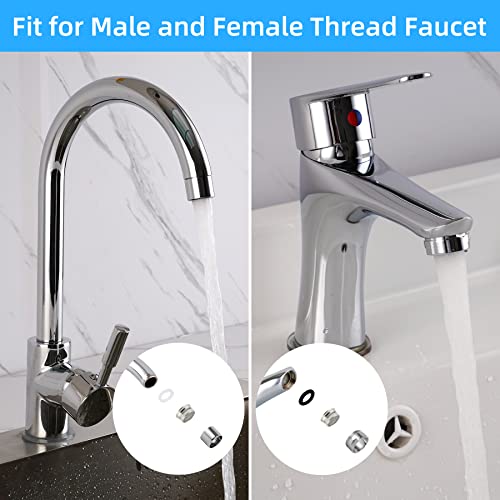 iFealClear 8 Pack Faucet Aerator, Kitchen Sink Aerator Faucet Filter with Solid Brass Shell, Male and Female Thread Water Conserve Faucet Aerator Adapter with Gasket for Kitchen and Bathroom, Chrome - Image 4