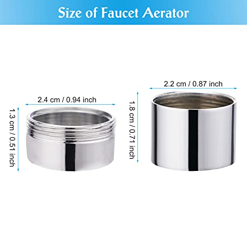 iFealClear 8 Pack Faucet Aerator, Kitchen Sink Aerator Faucet Filter with Solid Brass Shell, Male and Female Thread Water Conserve Faucet Aerator Adapter with Gasket for Kitchen and Bathroom, Chrome - Image 3