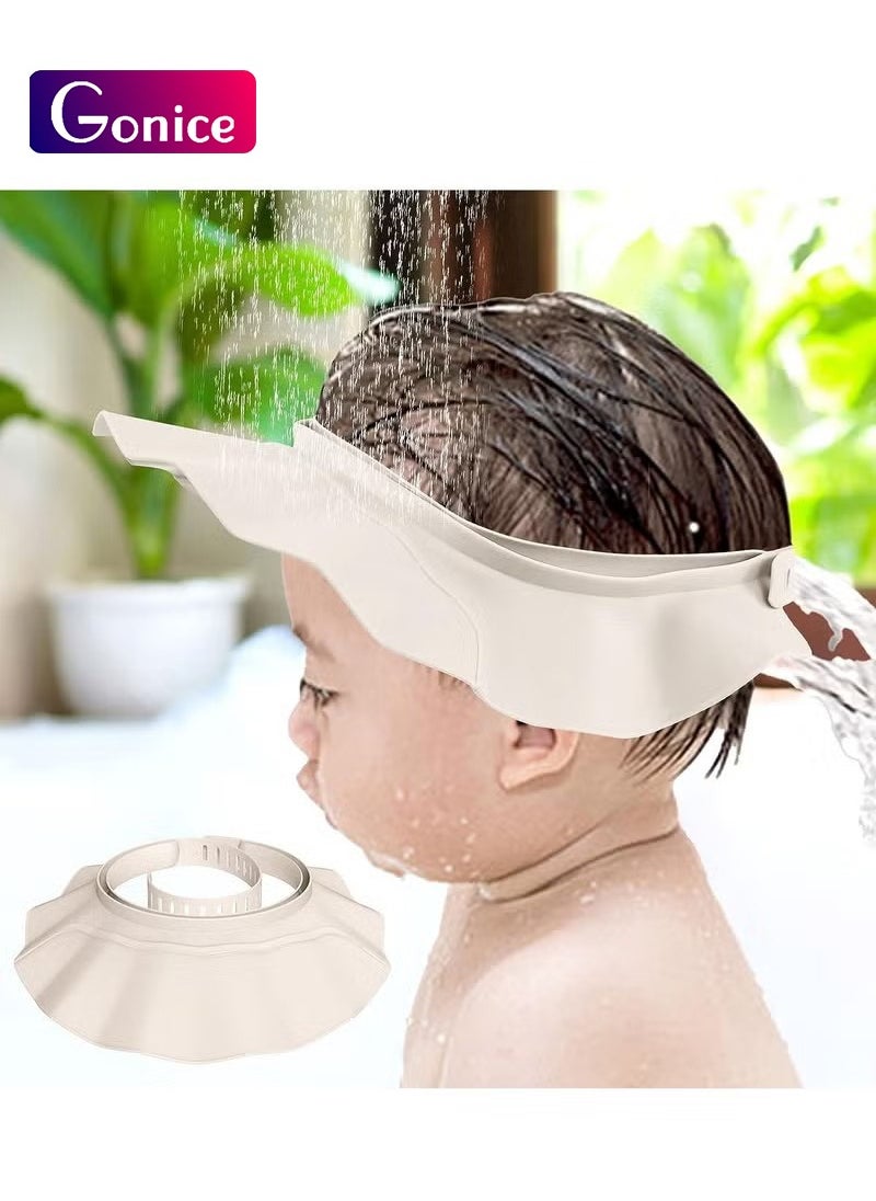 Gonice - Baby Shower Cap Bath Visor Protection Silicone Adjustable Safe Shower Bathing Cap for Protector Eye Ear Shampoo Cap for Infants Toddler Baby Kids Children - Image 1