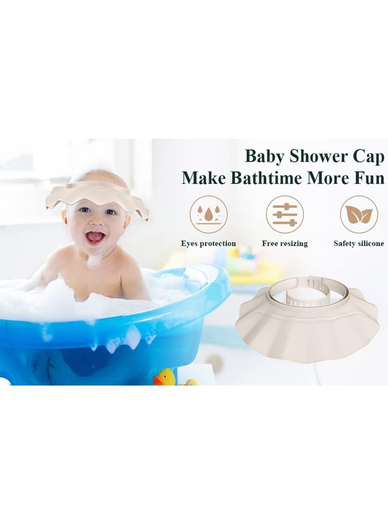 Gonice - Baby Shower Cap Bath Visor Protection Silicone Adjustable Safe Shower Bathing Cap for Protector Eye Ear Shampoo Cap for Infants Toddler Baby Kids Children - Image 1