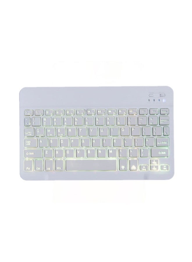 Backlit Bluetooth Keyboard For Ipad Tablet Wonderful Control Keyboard 10 Inch Colorful Light Emitting Bluetooth Keyboard Factory-Color:10 Inch Colorful Backlit Keyboard-White-Product Type:+ Aircraft Box Packaging - Image 1