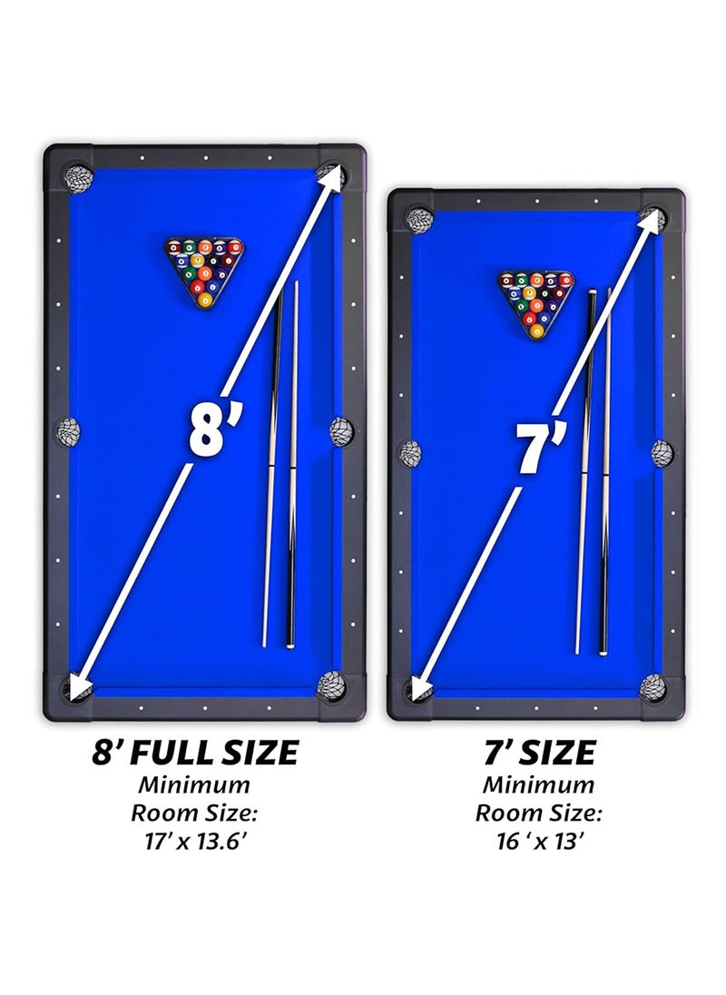 Sparnod Fitness - Sparnod Fitness SPT-80 8FT Billiards Pool Table – Durable MDF Construction with Blue Wool Cloth, Complete Set Included, Instant Setup, Foldable Design for Family and Pool Hall Use - Image 1