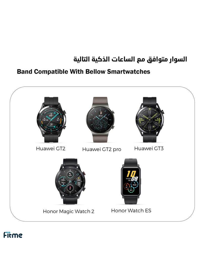 FITME Clip Silicone Band for Huawei GT2 (42mm) / Gt 2 pro/ GT3 (42mm) / Honor Magic Watch 2 (42mm) / Honor Watch ES (20mm)  - Image 4