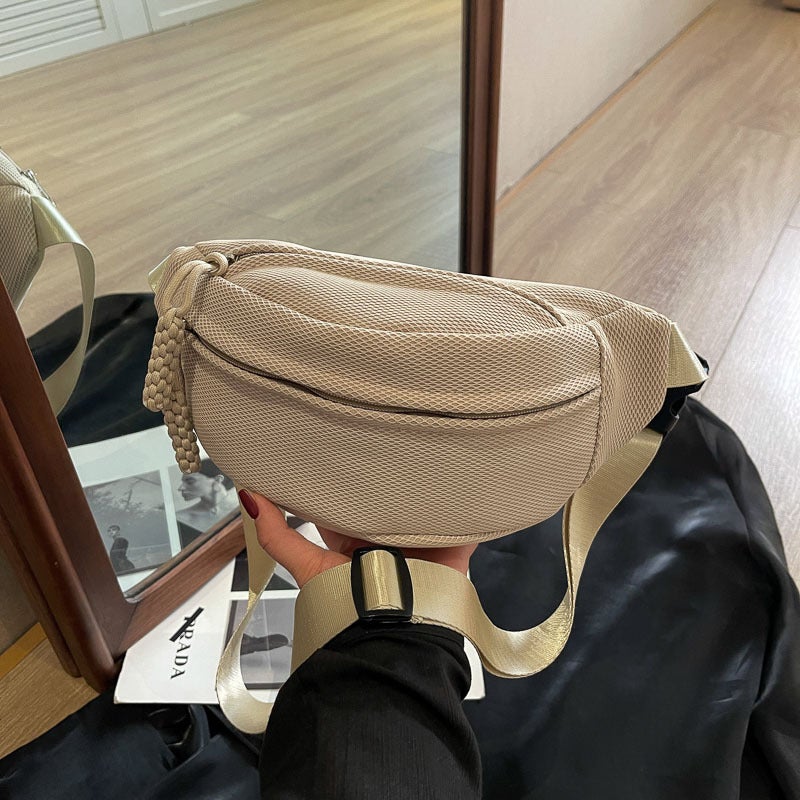 Women’s Canvas Sling Bag with Wide Strap, Zip Closure and Phone Pocket - Image 3