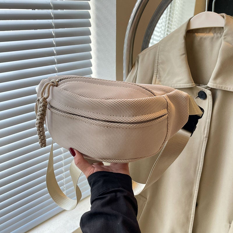 Women’s Canvas Sling Bag with Wide Strap, Zip Closure and Phone Pocket - Image 5