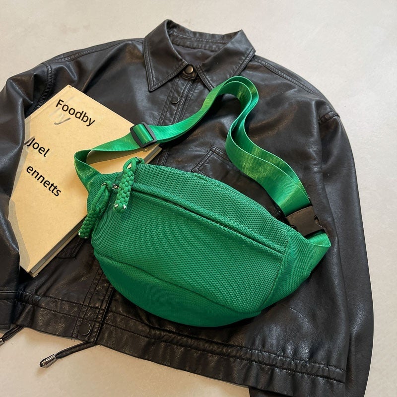 Women’s Canvas Sling Bag with Wide Strap, Zip Closure and Phone Pocket - Image 2