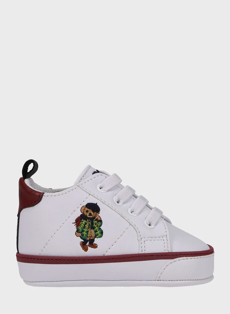 POLO RALPH LAUREN Infant Quilton Bear Gore Hi Lace Up Sneakers