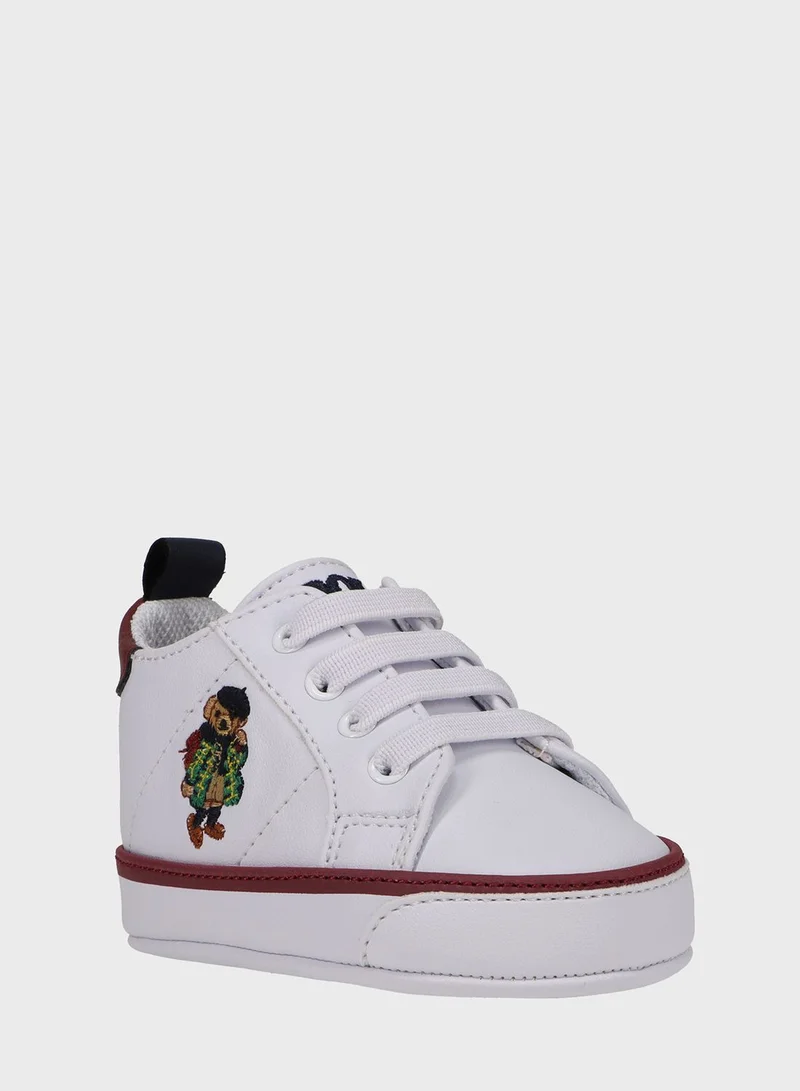 POLO RALPH LAUREN Infant Quilton Bear Gore Hi Lace Up Sneakers