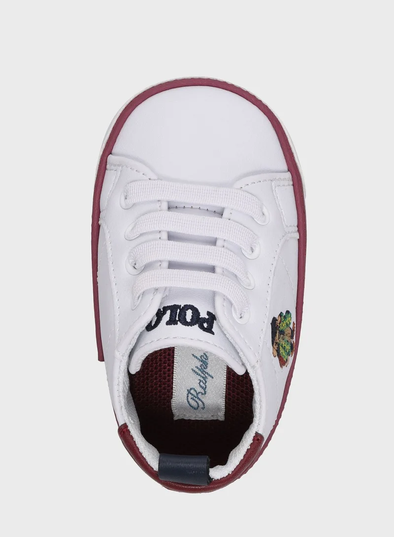 POLO RALPH LAUREN Infant Quilton Bear Gore Hi Lace Up Sneakers