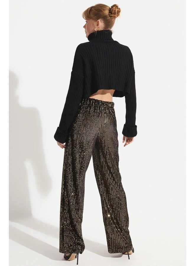 جون June Sequined Trouser Gold