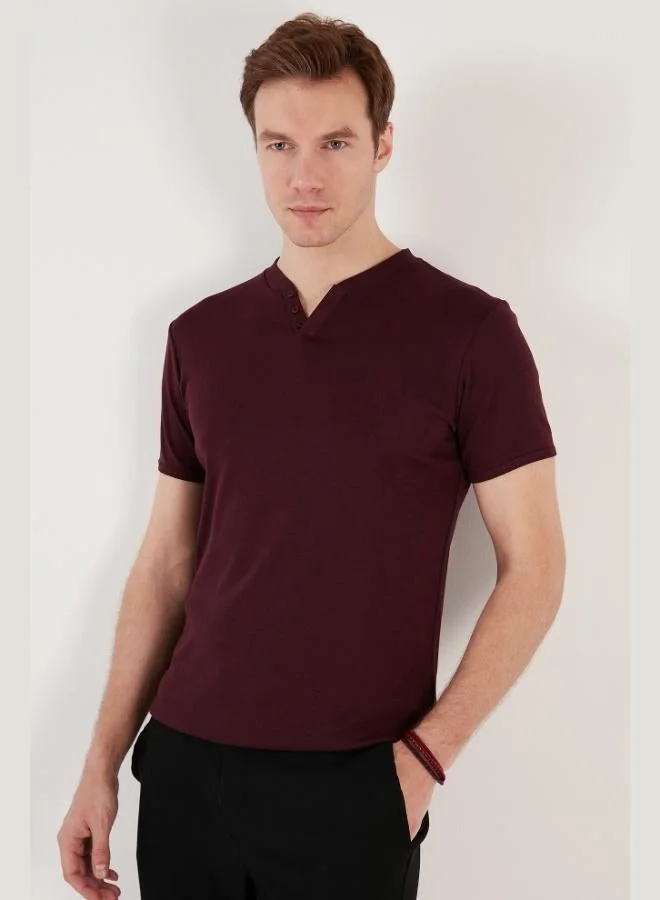 Buratti  Buratti Cotton V-Neck Slim Fit T-Shirt Men's T-Shirt 5902122 for Men | Best Price UAE