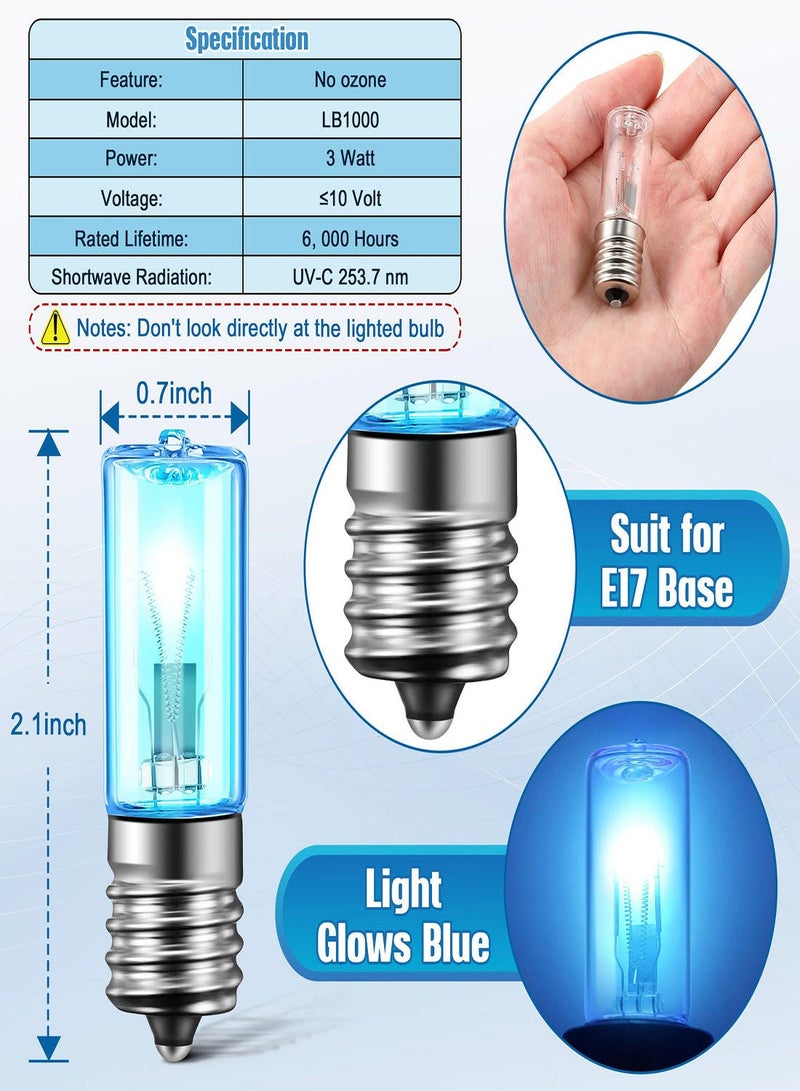 Y&D UVC Replacement Light Bulbs, UV Germicidal Lamps, Deodorization Mite Bulbs Ultraviolet Disinfection Lamps for Refrigerator Cabinets, Compatible with Germ Guardian Air Purifier Sanitizers 4Pcs  - Image 3