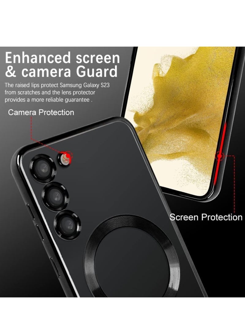 MIGOFAST Magnetic Clear Case for Samsung Galaxy S24 Plus with Camera Lens Protector Magsafe Compatible Electroplated Soft TPU Shockproof Case for Galaxy S24 Plus  Black - Image 5