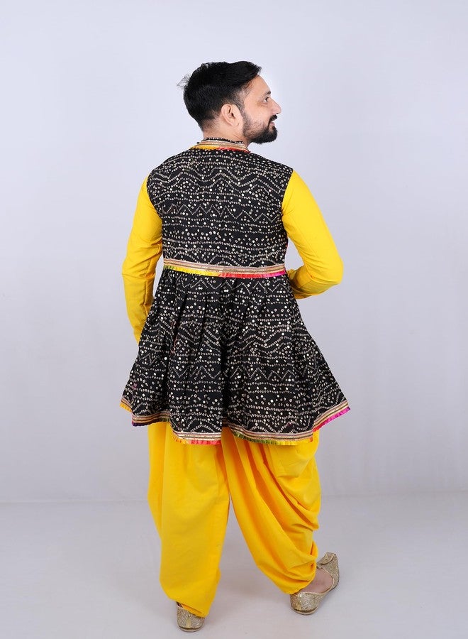 Aglare Gujarati Kedia Dhoti Dress For Boys,kedi Set for boys small and adult,STITCHED Black - Image 3