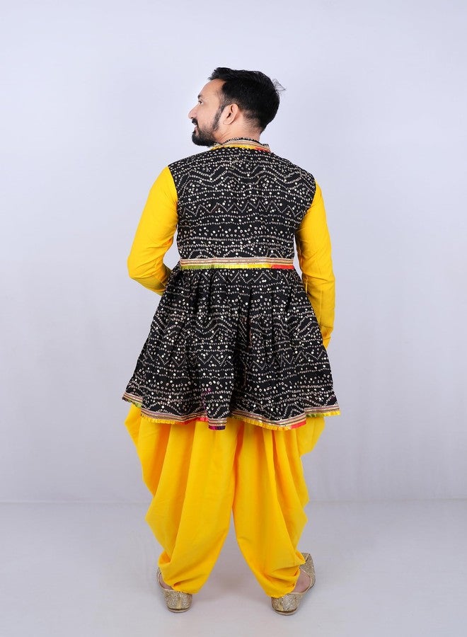 Aglare Gujarati Kedia Dhoti Dress For Boys,kedi Set for boys small and adult,STITCHED Black - Image 2