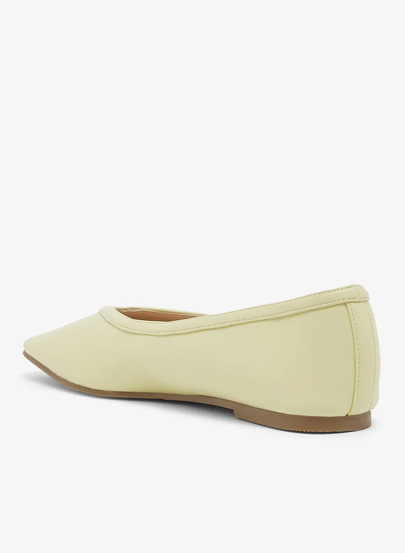 Raid CREAM PU Square Toe Flat Ballerinas for Women | Best Price UAE