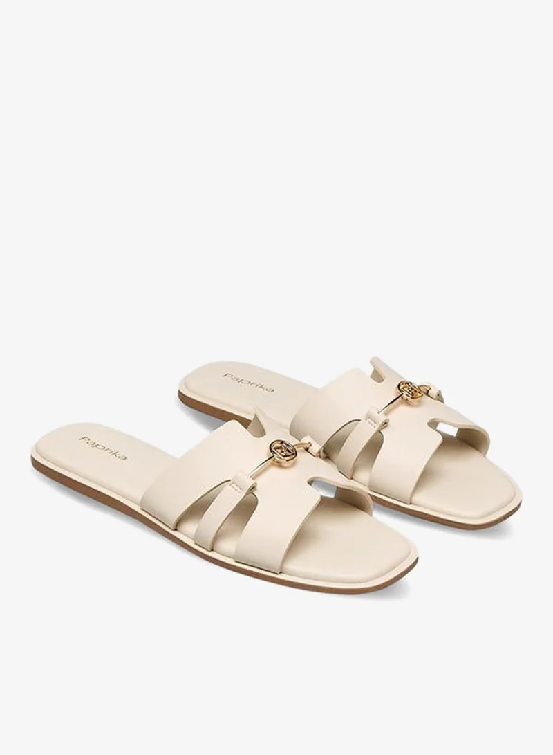 Paprika Women Metal Accent Flat Sandals