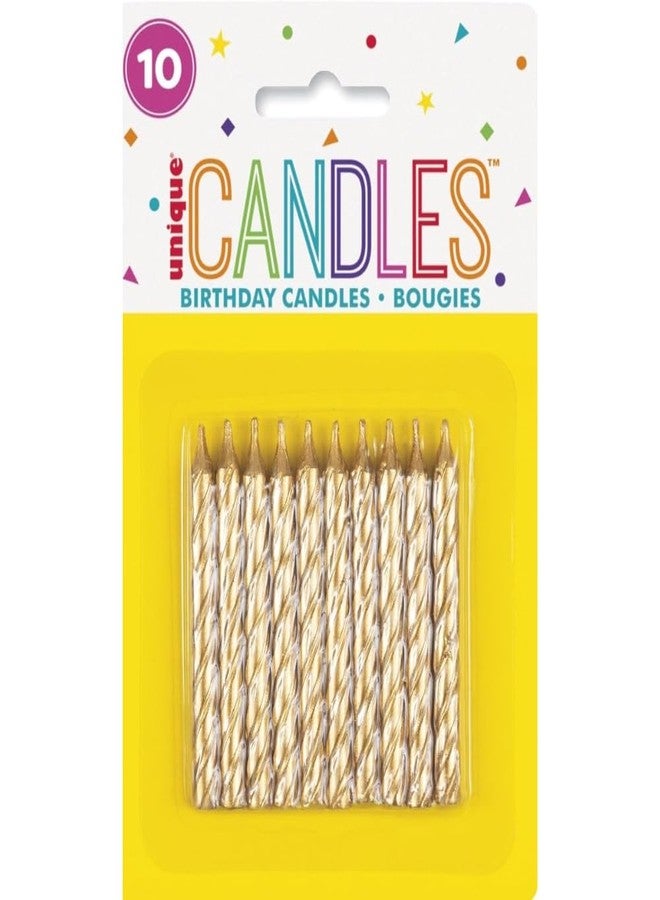 Unique Party Sparking Gold Spiral Birthday Candles (Pack of 10) - Luxurious & Eye-Catching Celebration Candles for Unforgettable Parties - Image 2