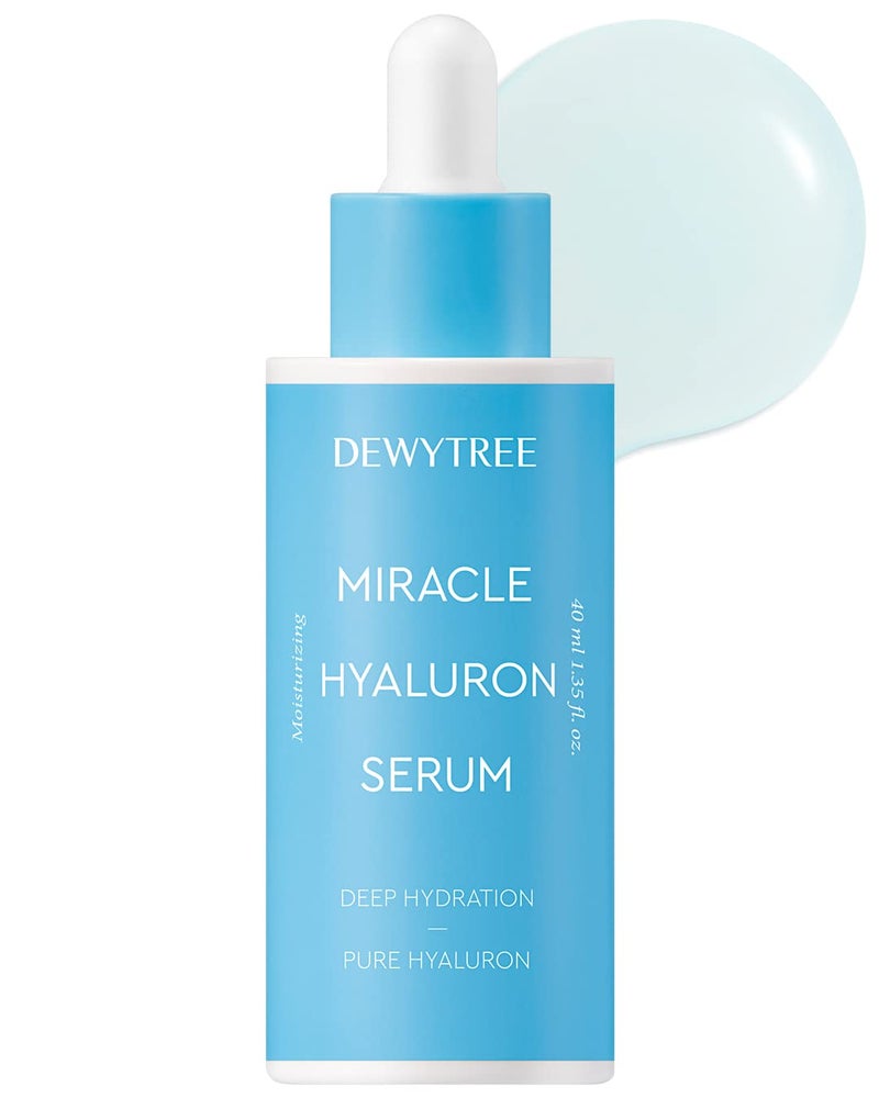 DEWYTREE Miracle Hyaluron Serum  Hyaluronic Acid Serum for Face  Facial Moisturizer Skin Barrier Repair Pore Minimizer  Dark Spot Serum  Korean Skin Care Hydrating Peptide Serum 135 Fl oz