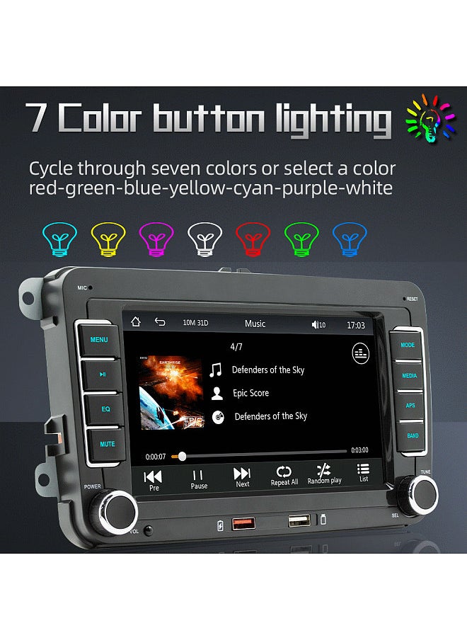 Generic - 7 Inch Car Stereo MP5 Player Touchcreen BT AM/FM Radio Receiver with Android Auto Carplay Support Hands-Free Calling USB Charge/Playback Phone Link Reversing Assist Steering Wheel Control - Image 1