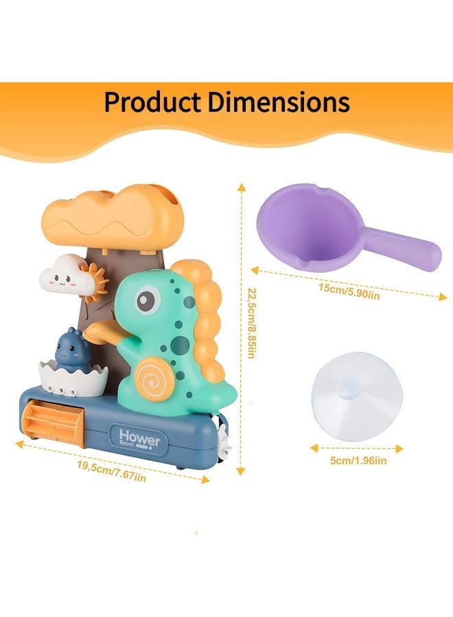 جني ثروة ألعاب استحمام للأطفال بعمر سنة واحدة، لعبة استحمام دوارة مزودة بقاعدة شفط، لعبة مائية للأطفال، لعبة شلال مائي مزودة بثلاثة أكواب، ألعاب استحمام للأطفال بعمر سنة واحدة فما فوق، للأولاد والبنات - Image 2