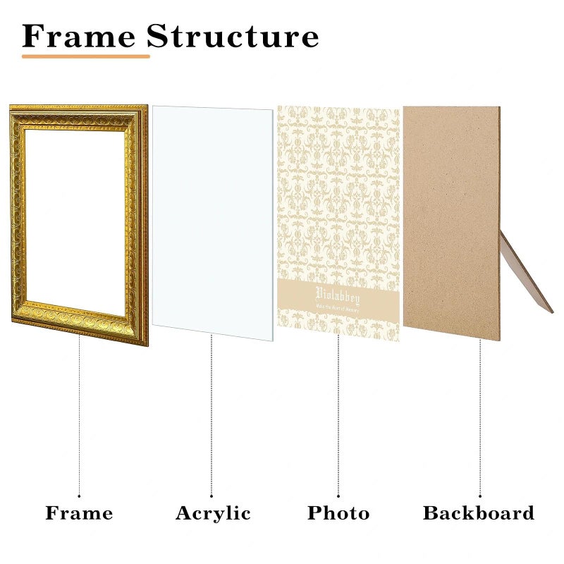 VIOLABBEY 11x14 Picture Frame Gold, Vintage Photo Frame for Wall or Tabletop Display, Classic Design for Office Home Decor, Fits 11x14 Pictures - Image 4
