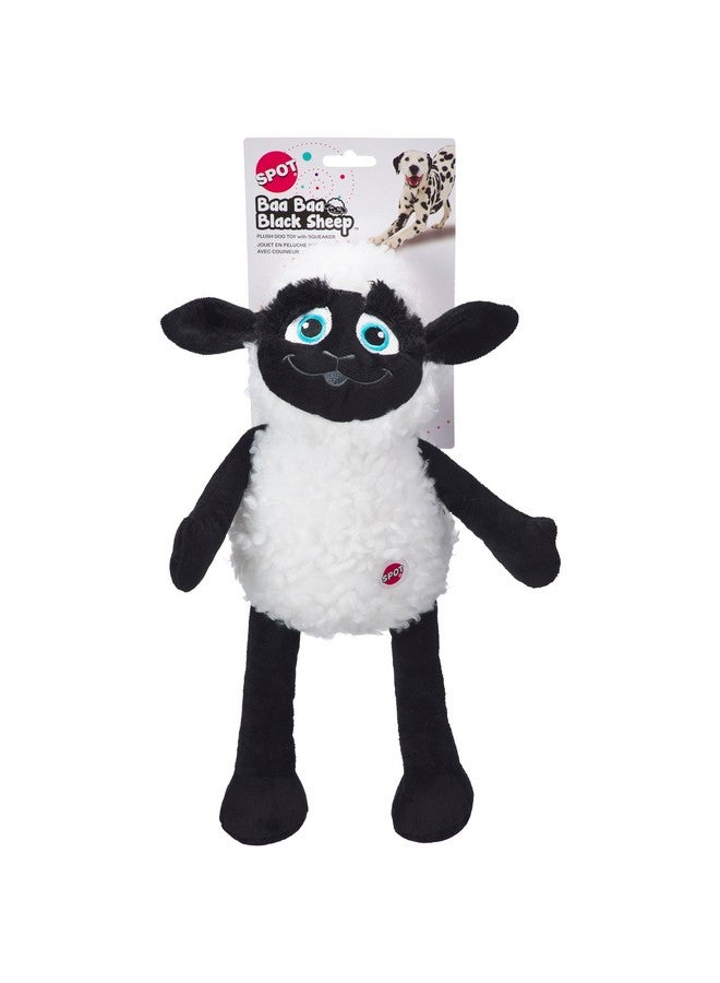 سبوت لعبة كلب با با با المحشوة من SPOT - لعبة صوفية لطيفة ومحبوبة مزودة بصافرة للكلاب والجراء المتوسطة إلى الكبيرة، مقاس 13 بوصة باللونين الأسود والأبيض - Image 1