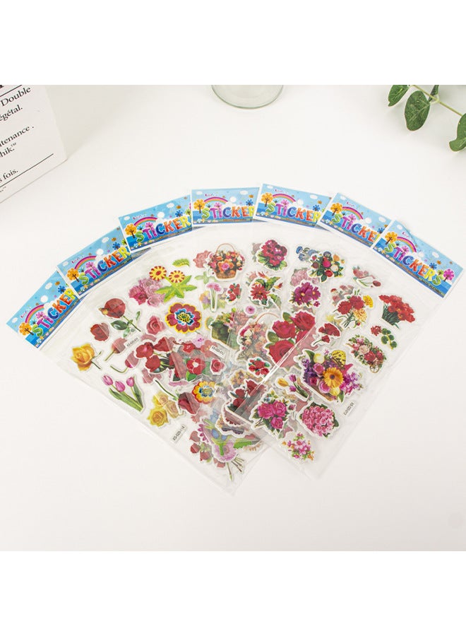 اكس اس ملصقات كرتونية مجسمة فقاعية، ملصقات مكافأة لرياض الأطفال، ملصقات لاصقة على شكل فراشات حب كرتونية، ملصقات مجسمة ثلاثية الأبعاد للأطفال - Image 1