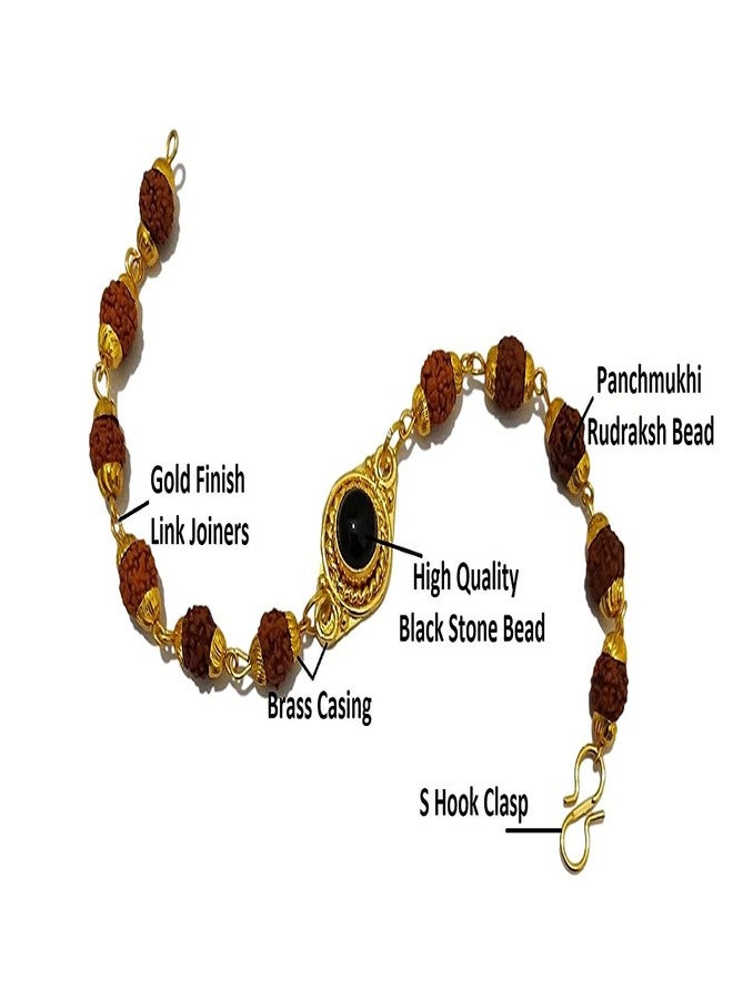 athizay Rudraksha Bracelet For Men | Boys panchmukhi rudraksh Bead mens bracelets - Image 4