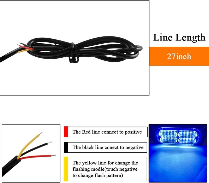 SOOMJ Teguangmei 12-24V 20-LED Super Bright Emergency Strobe Light Bar - Blue - Image 5