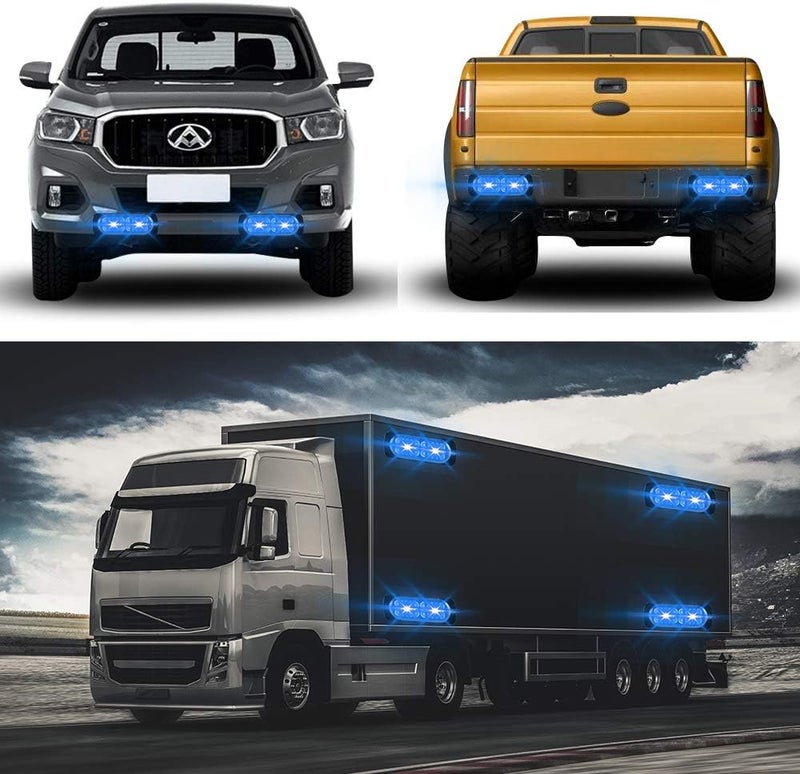 SOOMJ Teguangmei 12-24V 20-LED Super Bright Emergency Strobe Light Bar - Blue - Image 2