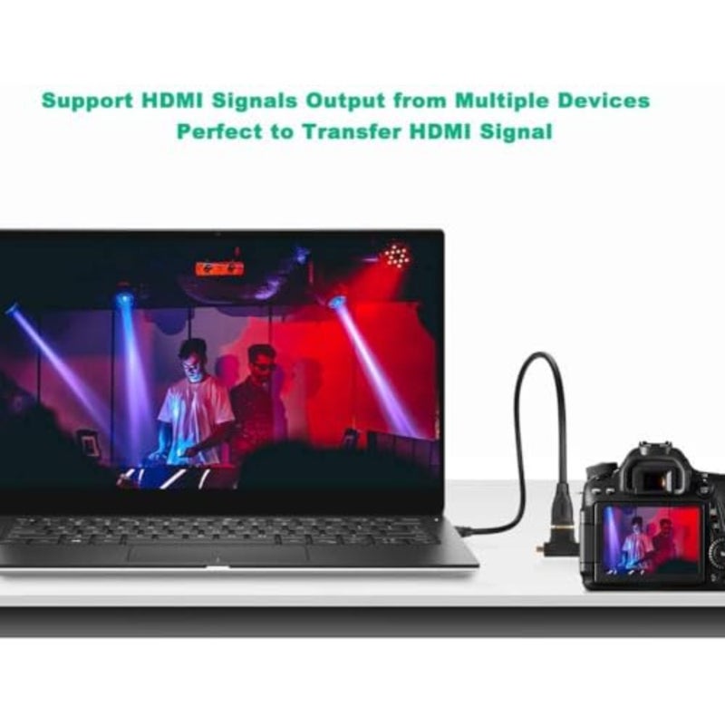 قطعتان 3 في 1 محول HDMI إلى ميني/مايكرو HDMI صغير/مايكرو HDMI ذكر إلى HDMI أنثى محول عالمي T مع موصل مطلي بالذهب متوافق مع الكاميرا الرقمية وكاميرا الفيديو والكمبيوتر اللوحي والكمبيوتر المحمول - Image 4