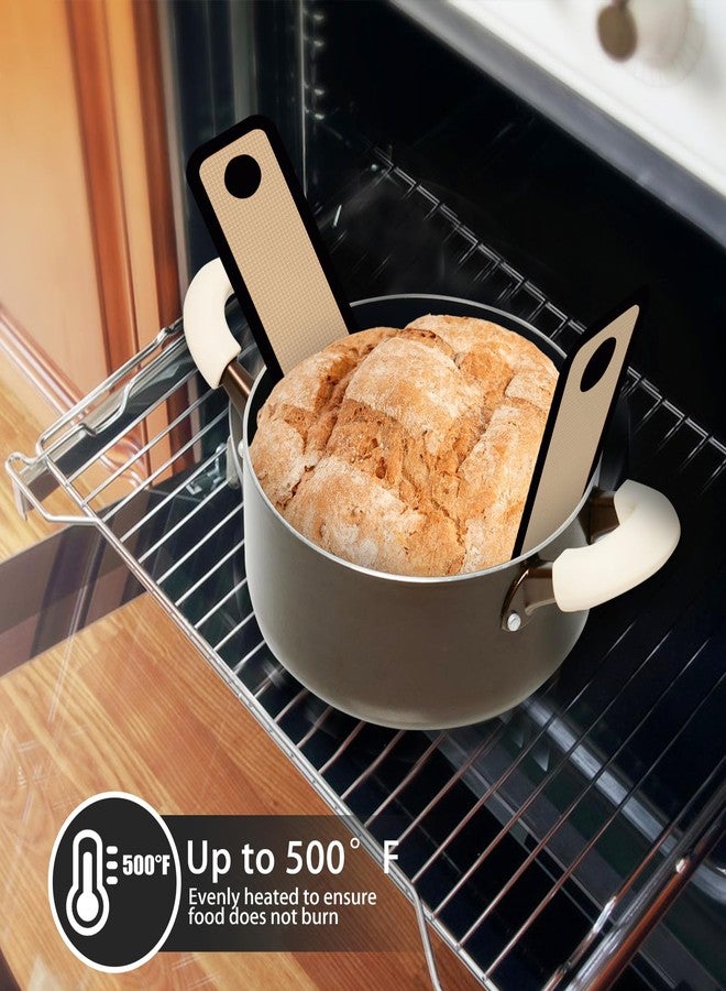 Dwavele Silicone Bread Sling for Dutch Oven, Non-Stick & Easy to Clean Bread Baking Mat Set, 2 Pcs Reusable Bread Sling with Long Handle to Transfer Sourdough (Black, 2PCS Round) - Image 4