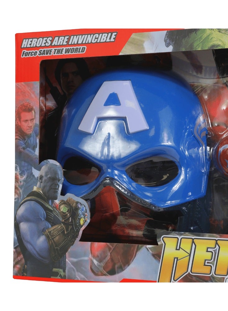 هيروز لعبة شخصية كابتن اميركا مع قناع والدرع ( شخصيات هيرو) مميزة - Image 2