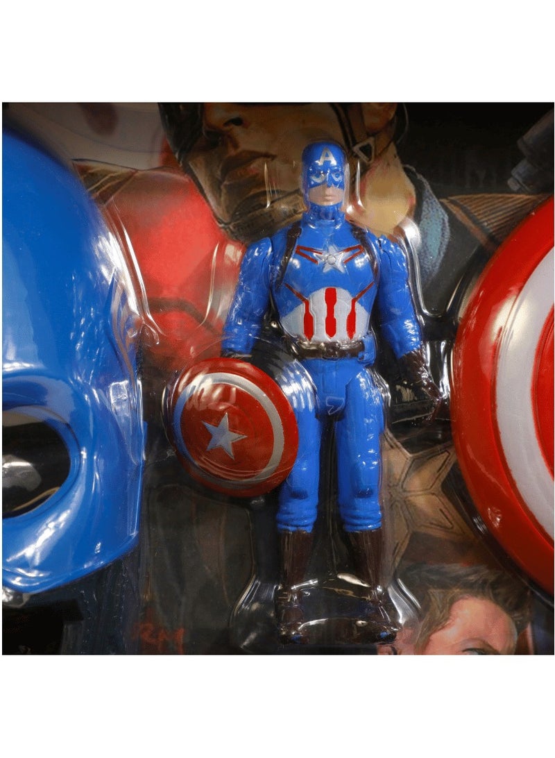 هيروز لعبة شخصية كابتن اميركا مع قناع والدرع ( شخصيات هيرو) مميزة - Image 4