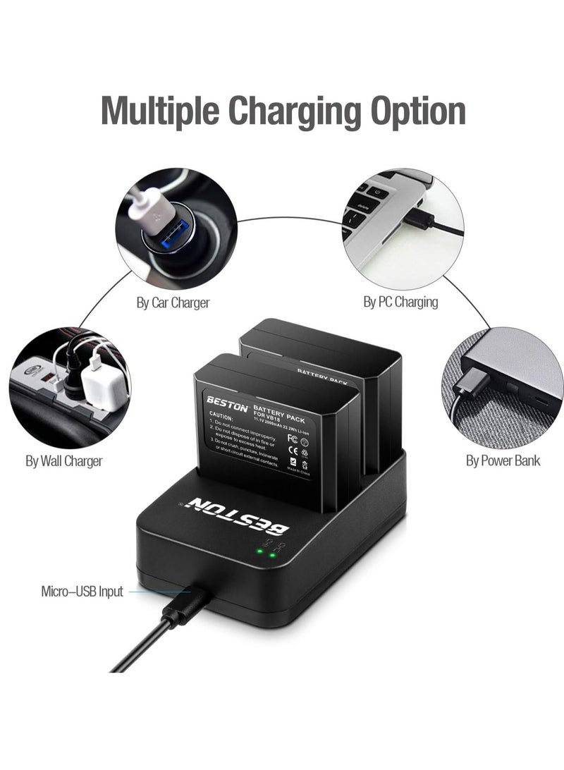 BESTON BESTON Dual Charger for GODOX VB18 Batteries USB Type-C - Image 2
