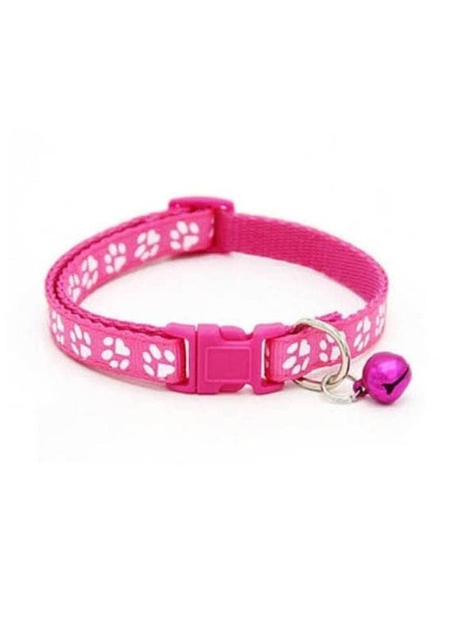 Litvibes Cat Collars Set Of 3 With Bell,Kitten & Small Puppies Soft Adjustable Collar Safe,Solid & Protection Breakaway For Cats & Kitten,Cute Kitty Neckband With Paw Print- (Red,Dark Pink,Dark Green) - Image 3