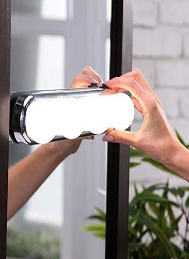 Portable Studio Glow Make Up Light Cosmetic Kit Battery Powered Mirror Lighting Super Bright 4 LED Bulbs - Image 1