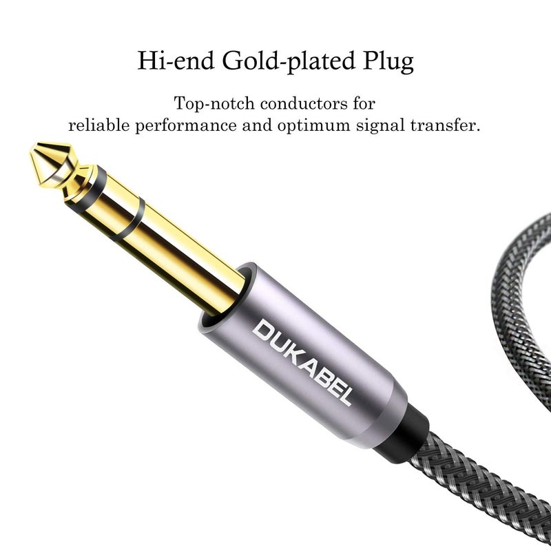 DUKABEL كابل محول DUKABEL TopSeries طويل 1/4'' ذكر إلى 1/8'' أنثى (16 قدم/5 متر) موصل صوت الهاتف 6.35 مم إلى 3.5 مم محول ربع بوصة للخلاط، الجيتار، البيانو، المكبر، والسماعات والمزيد - Image 5