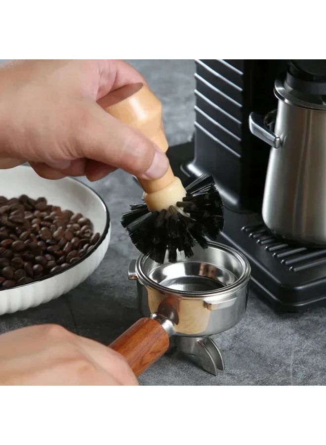 Small Barista Espresso Coffee Tamper Cleaning Brush With Wooden Handle - Image 5