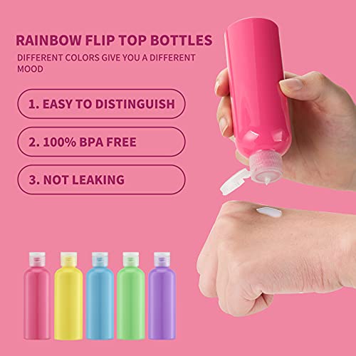 LISAPACK 3.4 oz Travel Bottles for Toiletries, Plastic Travel Size Containers for Shampoo Conditioner TSA Approved, Empty Small Squeeze for Lotion, Leak Proof Mini Liquid Tube for Refillable - Image 2