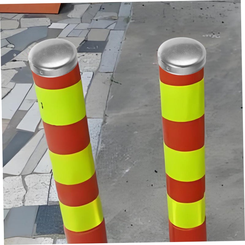 Metal Warning Post Caps 10 5X10 5X2 CM 2 PCS Safety Railing Covers Easy To Install - Image 4