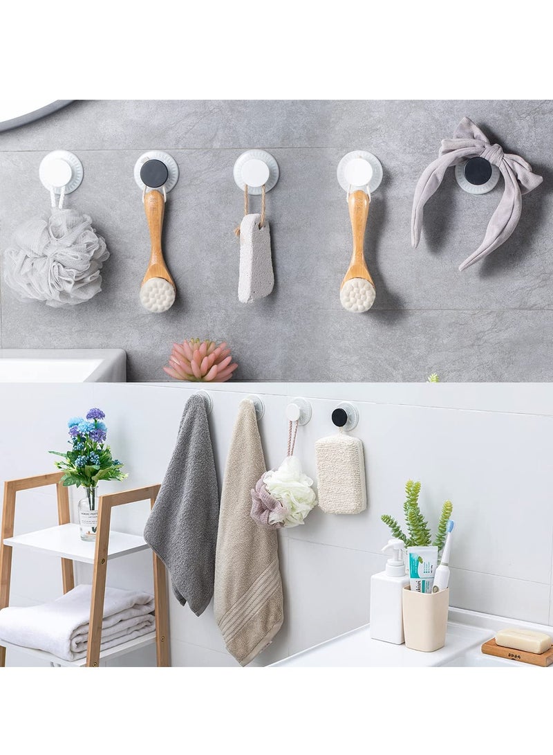 Heavy Duty Suction Cup Hooks - Versatile Black  White Hangers for Bathroom, Garden, Glass Door, Window, Wall - Perfect for Towels, Wreaths, and More - 6 Pack - Easy Installation, Weatherproof - Image 5